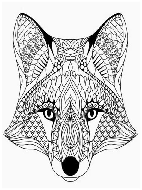 A must see for all coloring page fans. coloring pages adults wolves head | Fox coloring page ...