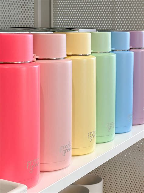 Frank Green Ceramic Reusable Bottle 34oz 1000ml Neon Pink Norsu Interiors