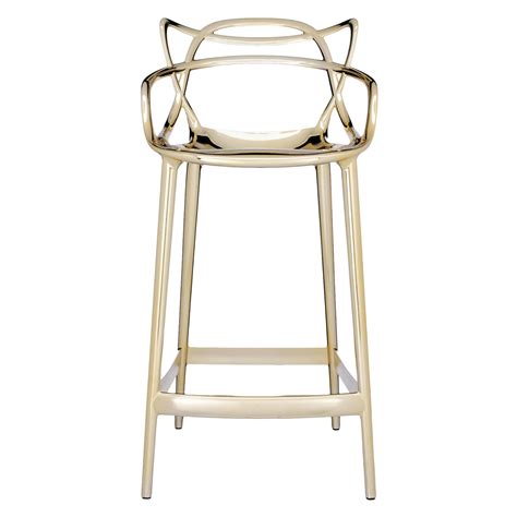 Kartell Masters Counter Stool In Gold By Philippe Starck And Eugeni
