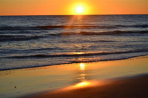Sunset On The Beach Of Oak Island Nc Photograph By Charlotte Payne
