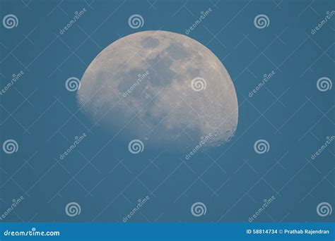 Day Time Moon Stock Photo Image Of White Moonrise Clearday 58814734