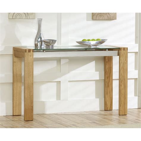 Mark Harris Roma Solid Oak And Glass Console Table Mark Harris From