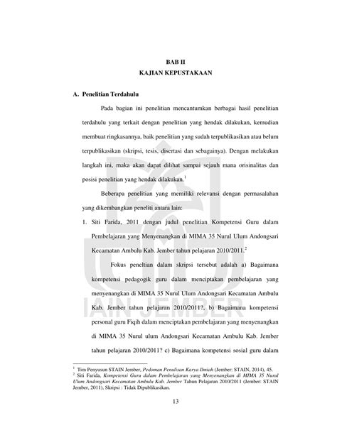 Cara Penulisan Penelitian Terdahulu Dalam Skripsi Kumpulan Berbagai