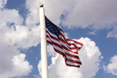 Stars And Stripes Flag Waving At The Wind Stock Image Image Of United