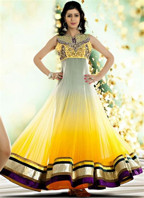 Indian Royal Wedding Bridal Wear Long Anarkali Fancy Frocks Dresses 2015 New Fashionable Outfits