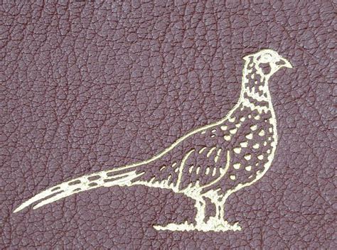 Pheasant Shoot Card Storage Album Gold Blocking Bespoke Leather