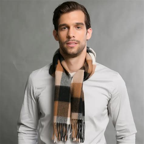 2017 new luxury scarf winter warm men scarf wool cashmere cotton plaid scarf best quality