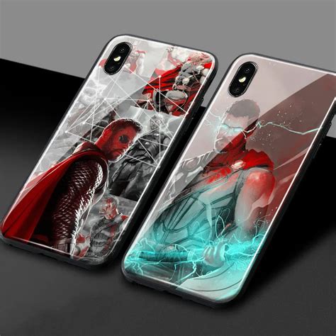 Thor Superhero Comics Fanart Tempered Glass Phone Case Shell Soft