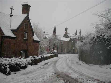 snow in an old english village goodrich herefordshire flickr