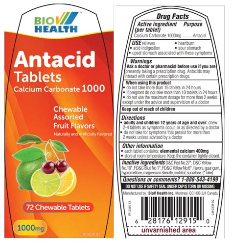 Bio V Antacid Tablets Ultra Fruit Flavors