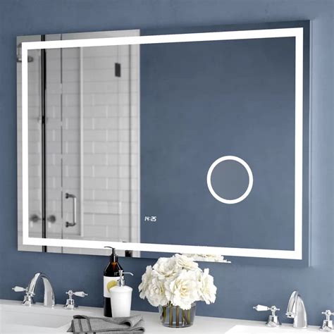Electric With Clock Bathroomvanity Mirror And Reviews Allmodern Lighted Wall Mirror Vanity