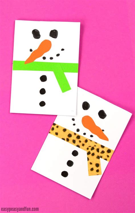 Snowman Christmas Card Christmas Cards Handmade Kids Christmas Cards