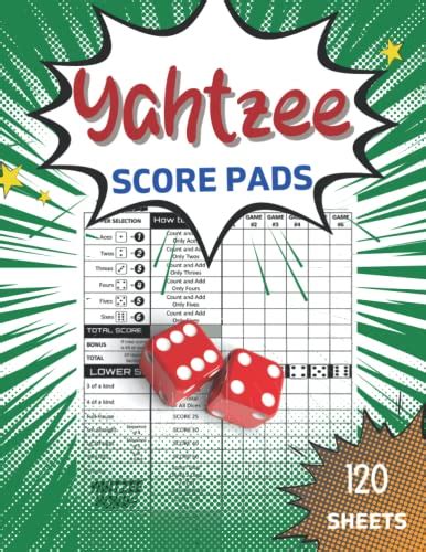 Yahtzee Score Pads The Yahtzee Score Books Yahtzee Game Record Score