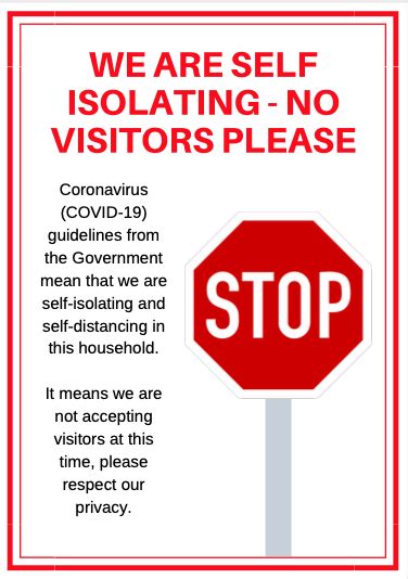 Free Window Poster Download For Those Self Isolating Or With Weak