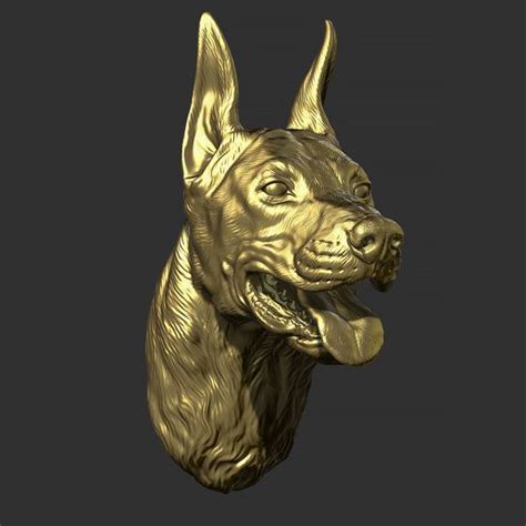 Download Obj File Doberman Head • 3d Print Template • Cults