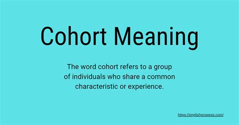 Cohort Meaning English Prowess