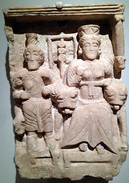 Atargatis A Syrian Goddess Seated With The God Named Hadad Relief