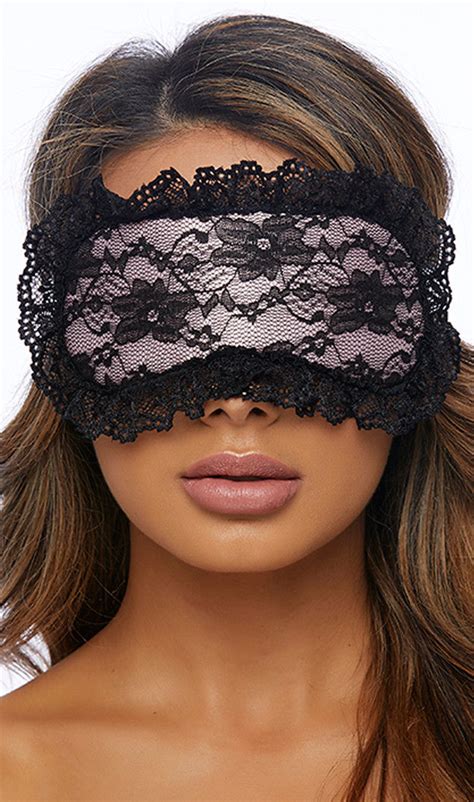 Satin Lace Sleep Eye Mask Blindfold Ribbon Tie Back Padded Pink Black 998609 Sleep Masks