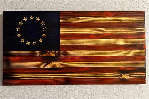 Rustic Betsy Ross American Flag Distressed Wood Flag Wood American