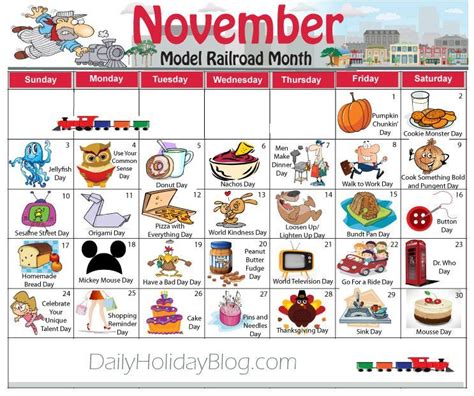 November Holidays Calendar Free Download Daily Holiday Blog November