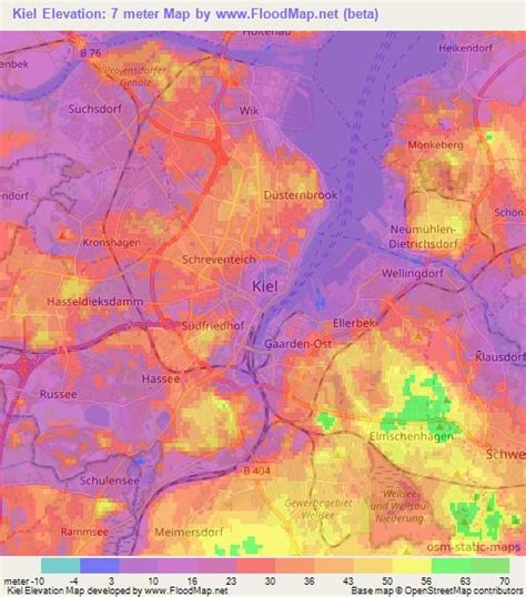 ___ satellite view and map of the city of kiel, germany. Elevation of Kiel,Germany Elevation Map, Topography, Contour