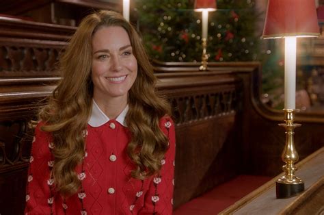 Kate Middleton Stuns In Red Floral Christmas Sweater For Royal Carols Footwear News