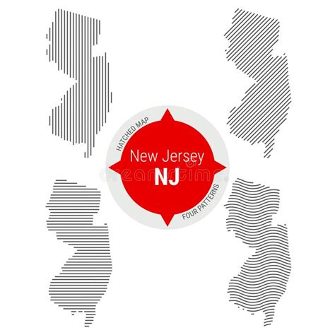 Mapa Tramado Del Vector Del Modelo De New Jersey Silueta Simple