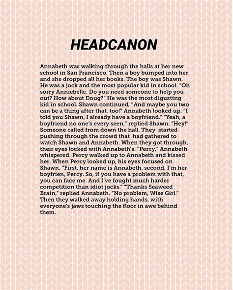 Percabeth Headcanons Percy Jackson Annabeth Chase Percy Jackson Head Canon Percy Jackson Books