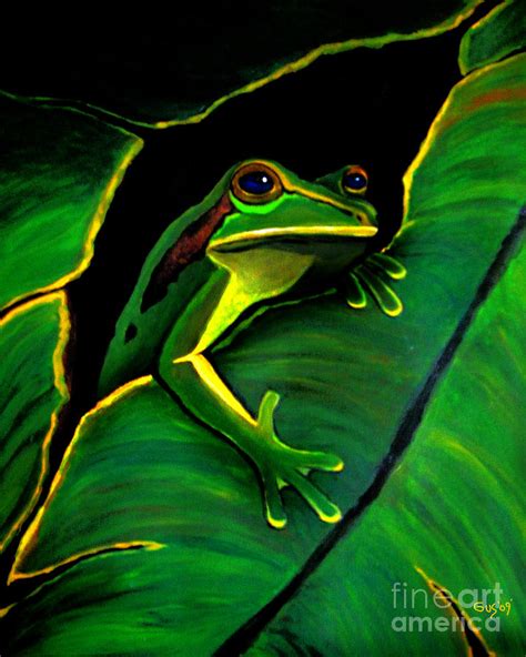Frog And Leaf Painting By Nick Gustafson Fine Art America