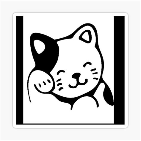 Cute Smiley Cat Face Sticker For Sale By Helala81 Redbubble