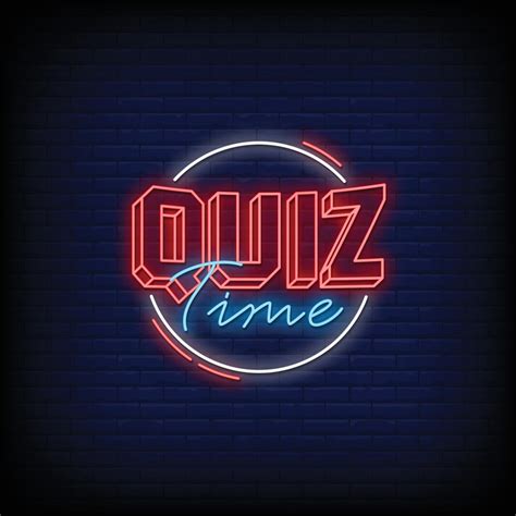 Quiz Time Neon Signs Style Text Vector 2185674 Vector Art At Vecteezy