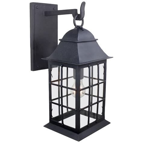 Coastal Wrought Iron Exterior Lantern In Grey By Britt Jewett For Sale