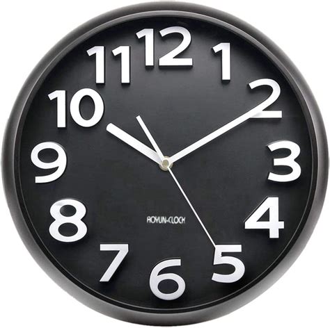 zkahd reloj de pared reloj de pared de 13 pulgadas con números grandes en 3d reloj redondo
