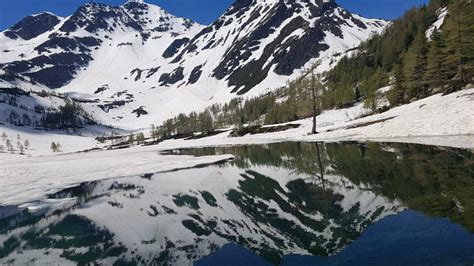Mountains With Snow And Reflections Image Free Stock