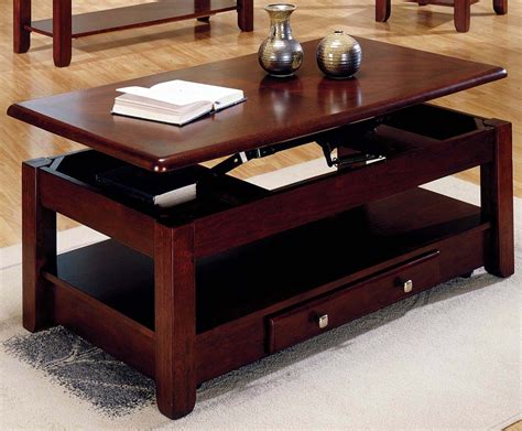 Cherry Wood Coffee Table With Lift Top