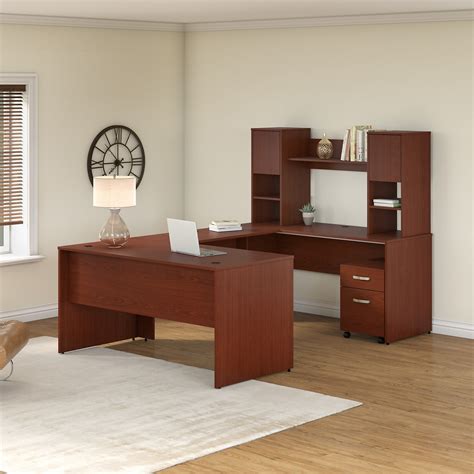 Commerce 60w U Shaped Desk With Hutch And Drawers By Bush Furniture