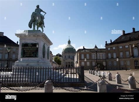 The Amalienborg Palace With The Statue Of King Frederick V Copenhagen