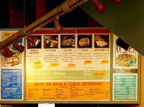 The Menu Is Posted Above The Servers Picture Of Taco Del Mar Hood