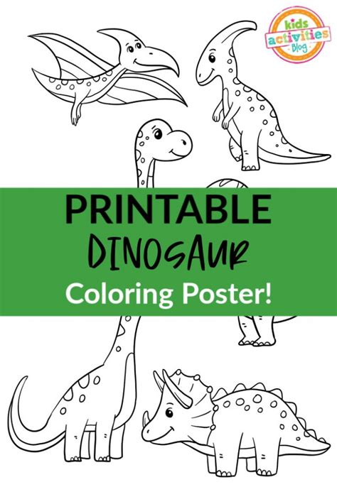 Find out our images collection below and you will find the free good dinosaur coloring pages. Printable Dinosaur Coloring Poster