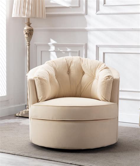 Luxmod Modern Akili Swivel Accent Chair Barrel Chair For Home Living