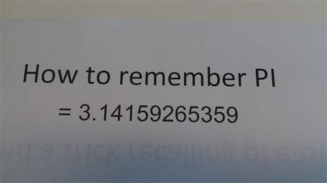 How To Memorize 100s Of Digits Of Pi Youtube