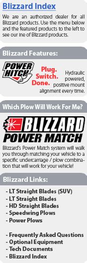 Blizzard Snowplows All Snowplow Models