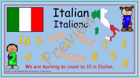 Italian Lesson And Resources Numbers 1 10 Teaching Resources