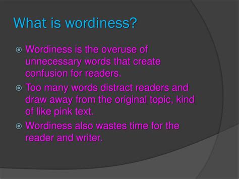 Ppt Wordiness Powerpoint Presentation Free Download Id2447399