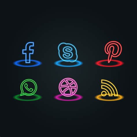 neon style social media icons pack Download Vetores e Gráficos Gratuitos