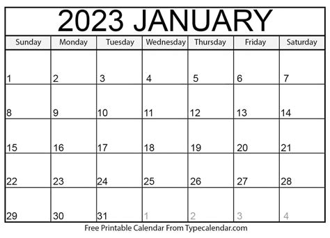 Printable Calendar Of January 2023 Print Calendar 2023