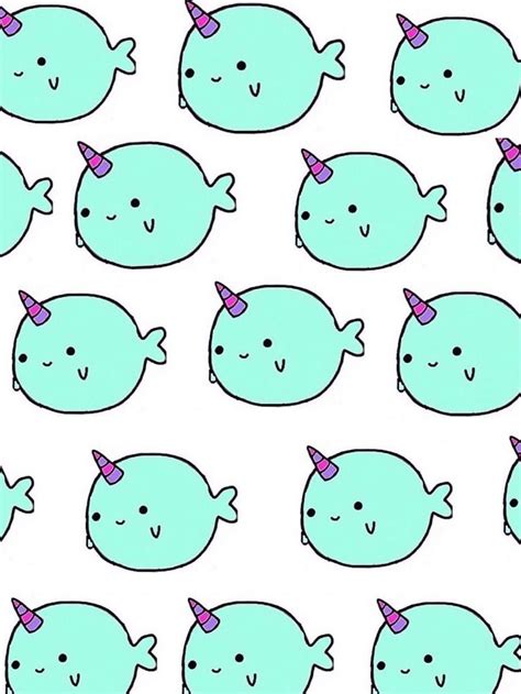 Narwhal Wallpaper Adorable Backgrounds Girly Kawaii Cute