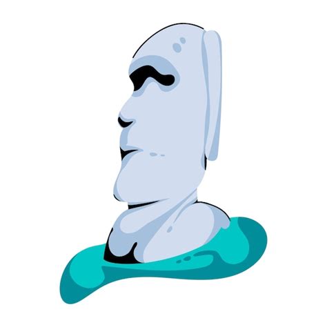 Icono Plano Premium De Estatua Moai Vector Premium