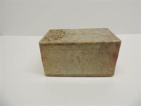 Vintage Hand Carved Asian Soapstone Box For Sale At 1stdibs