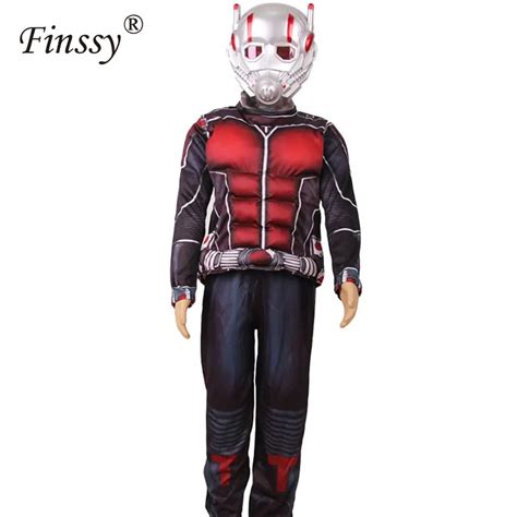 Hot Movie Ant Man Muscle Costume Child Boys Ant Man Cosplay Costume For